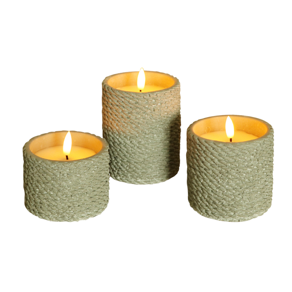 LED cilindrični cement 3d wick vosak svijeća